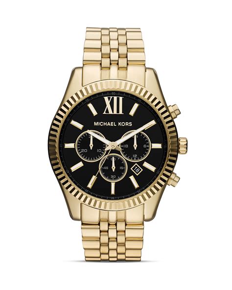 mens michael kors gold watch sale|michael kors lexington chronograph watch.